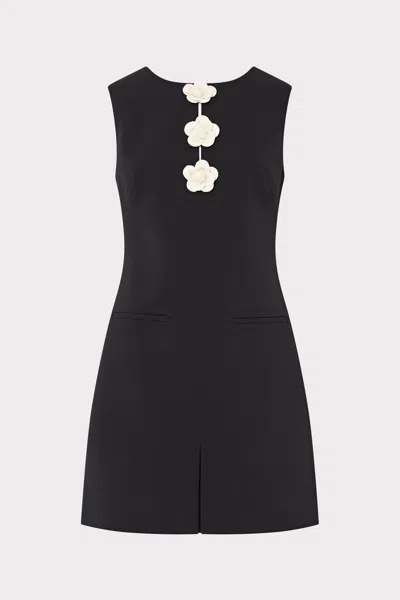 Milly Saylor Applique Mini Dress In Black