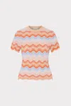 Milly Scallop Wave Short Sleeve Top