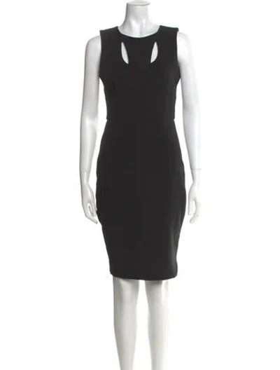 Pre-owned Milly Scoop Neck Knee-length Dress In Black
