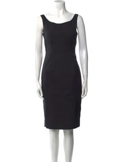 Pre-owned Milly Scoop Neck Knee-length Dress In Black