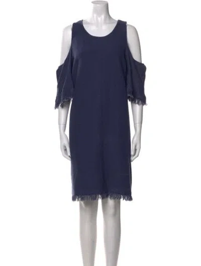 Pre-owned Milly Scoop Neck Knee-length Dress In Blue