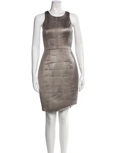 Pre-owned Milly Scoop Neck Knee-length Dress In Gray