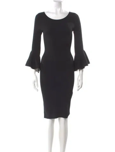 Pre-owned Milly Scoop Neck Knee-length Dress In Gray