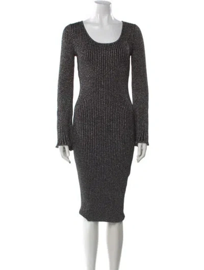 Pre-owned Milly Scoop Neck Knee-length Dress In Multi