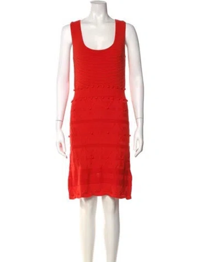 Pre-owned Milly Scoop Neck Knee-length Dress In Orange