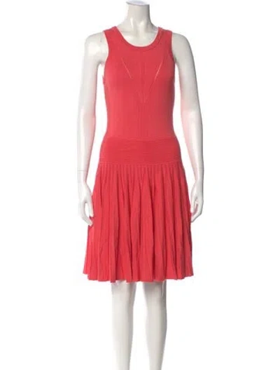 Pre-owned Milly Scoop Neck Knee-length Dress In Pink