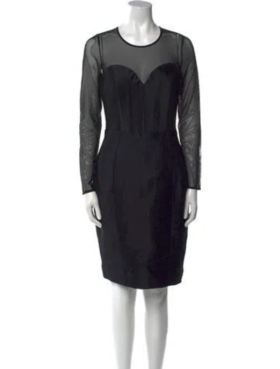 Pre-owned Milly Scoop Neck Knee-length Dress W/ Tags In Black