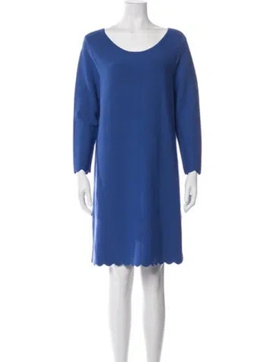 Pre-owned Milly Scoop Neck Knee-length Dress W/ Tags In Blue