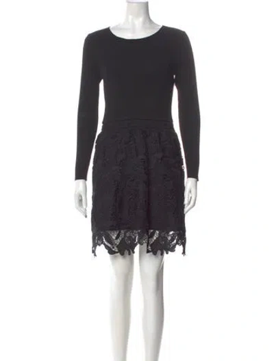 Pre-owned Milly Scoop Neck Long Dress In Black
