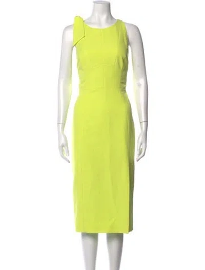 Pre-owned Milly Scoop Neck Midi Length Dress W/ Tags In Green