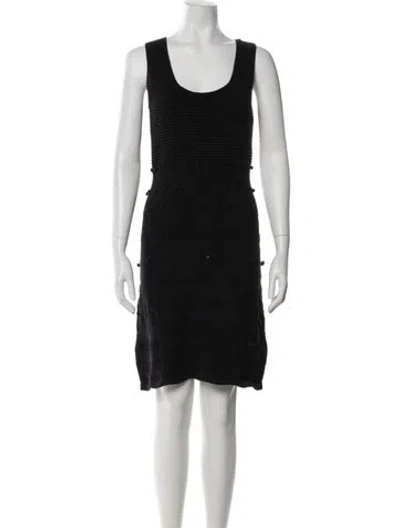 Pre-owned Milly Scoop Neck Mini Dress In Black