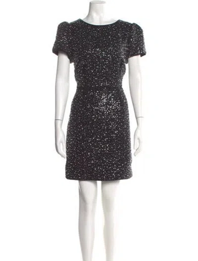 Pre-owned Milly Scoop Neck Mini Dress In Black