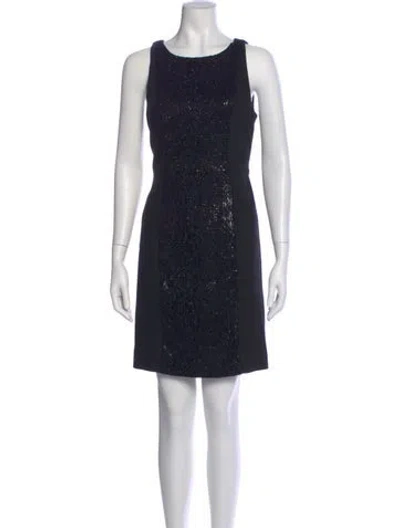 Pre-owned Milly Scoop Neck Mini Dress In Black