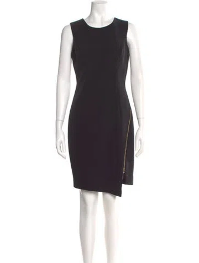 Pre-owned Milly Scoop Neck Mini Dress In Black
