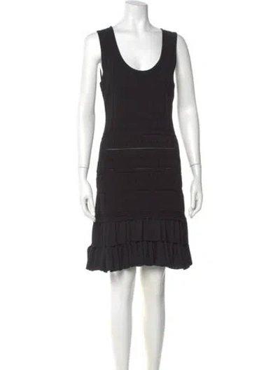 Pre-owned Milly Scoop Neck Mini Dress In Black