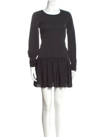 Pre-owned Milly Scoop Neck Mini Dress In Black