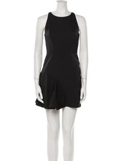 Pre-owned Milly Scoop Neck Mini Dress In Black