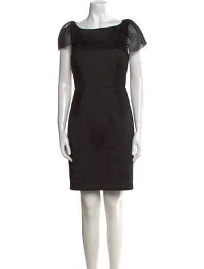 Pre-owned Milly Scoop Neck Mini Dress In Black