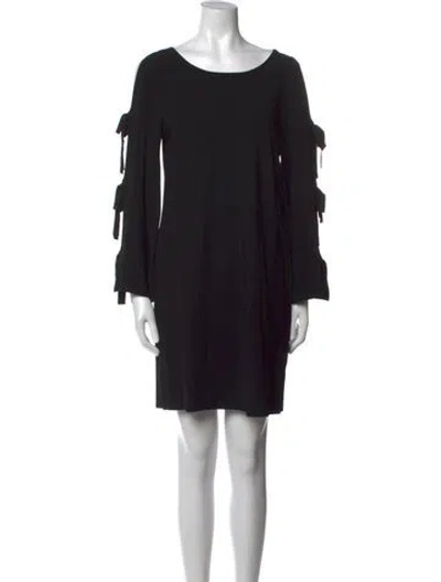 Pre-owned Milly Scoop Neck Mini Dress In Black