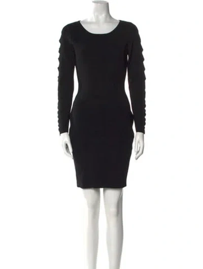 Pre-owned Milly Scoop Neck Mini Dress In Black