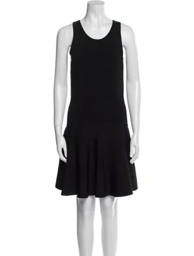 Pre-owned Milly Scoop Neck Mini Dress In Black