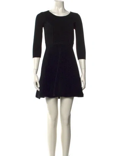 Pre-owned Milly Scoop Neck Mini Dress In Black