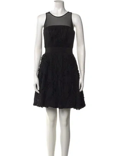 Pre-owned Milly Scoop Neck Mini Dress In Black