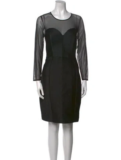 Pre-owned Milly Scoop Neck Mini Dress In Black