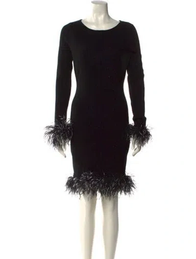 Pre-owned Milly Scoop Neck Mini Dress In Black