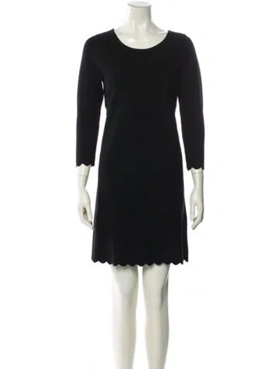 Pre-owned Milly Scoop Neck Mini Dress In Black