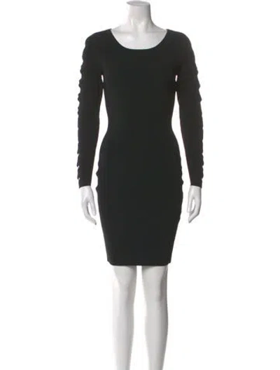 Pre-owned Milly Scoop Neck Mini Dress In Black