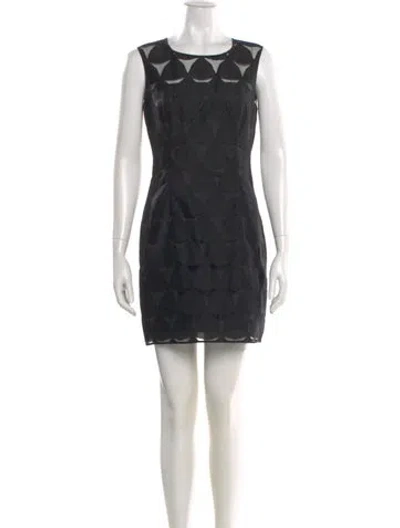 Pre-owned Milly Scoop Neck Mini Dress In Black