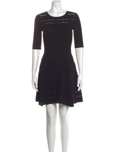 Pre-owned Milly Scoop Neck Mini Dress In Black