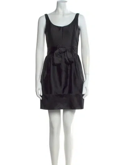 Pre-owned Milly Scoop Neck Mini Dress In Black
