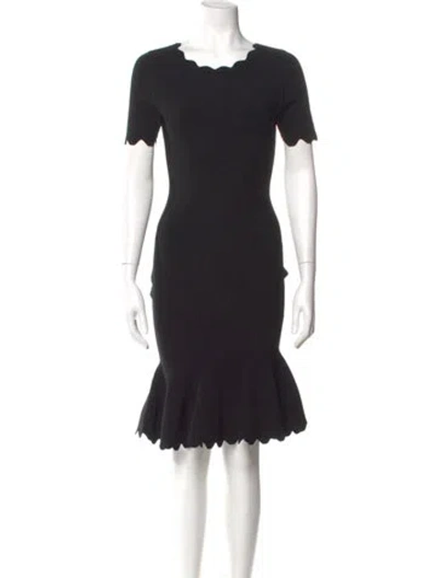 Pre-owned Milly Scoop Neck Mini Dress In Black