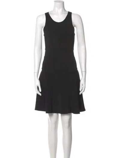 Pre-owned Milly Scoop Neck Mini Dress In Black