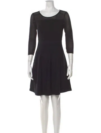 Pre-owned Milly Scoop Neck Mini Dress In Black