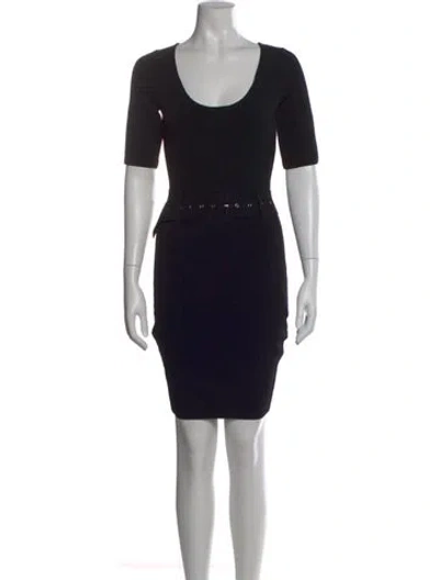 Pre-owned Milly Scoop Neck Mini Dress In Black