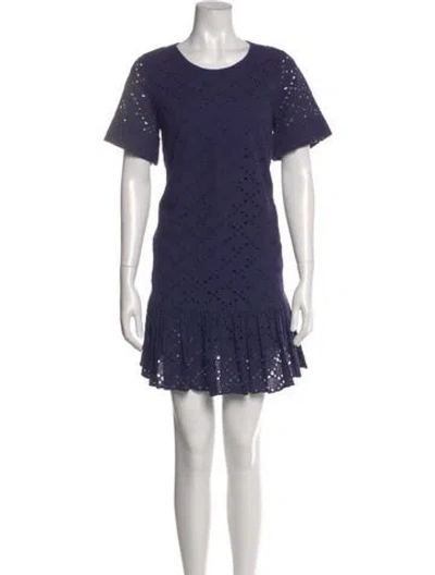 Pre-owned Milly Scoop Neck Mini Dress In Blue