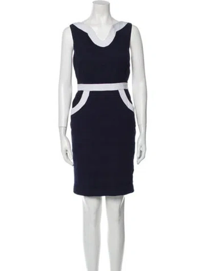 Pre-owned Milly Scoop Neck Mini Dress In Blue