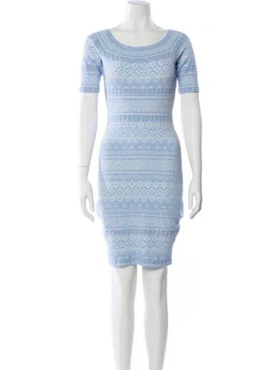 Pre-owned Milly Scoop Neck Mini Dress In Blue