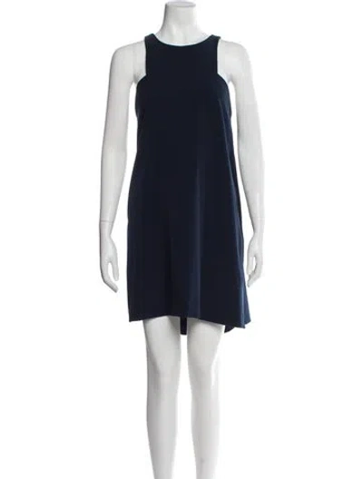 Pre-owned Milly Scoop Neck Mini Dress In Blue