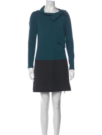 Pre-owned Milly Scoop Neck Mini Dress In Blue