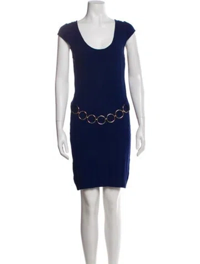 Pre-owned Milly Scoop Neck Mini Dress In Blue