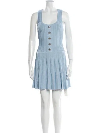 Pre-owned Milly Scoop Neck Mini Dress In Blue