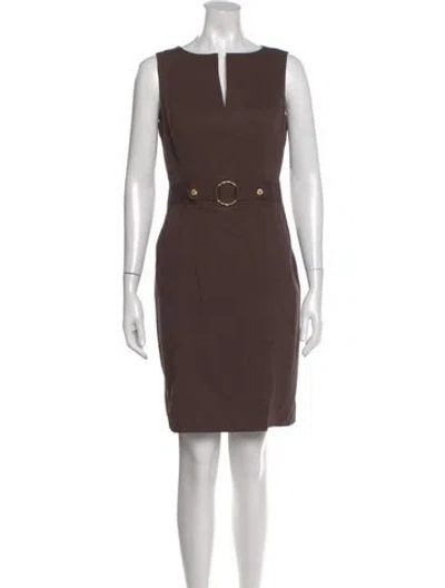 Pre-owned Milly Scoop Neck Mini Dress In Brown