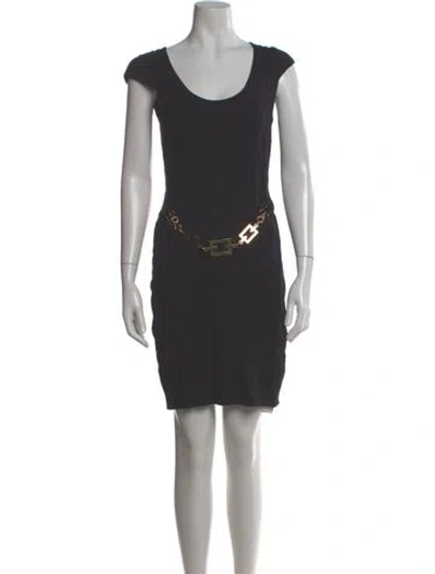 Pre-owned Milly Scoop Neck Mini Dress In Gray