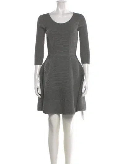 Pre-owned Milly Scoop Neck Mini Dress In Gray