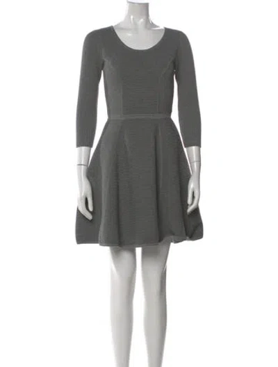 Pre-owned Milly Scoop Neck Mini Dress In Gray