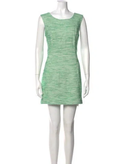 Pre-owned Milly Scoop Neck Mini Dress In Green